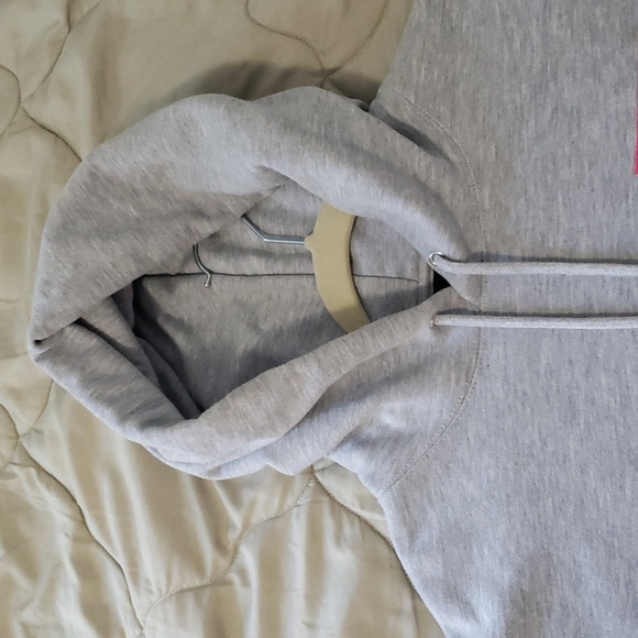 Obey worldwide women's fizz hood ash Heather grey hoodie sweater size small neon - Picture 3 of 9